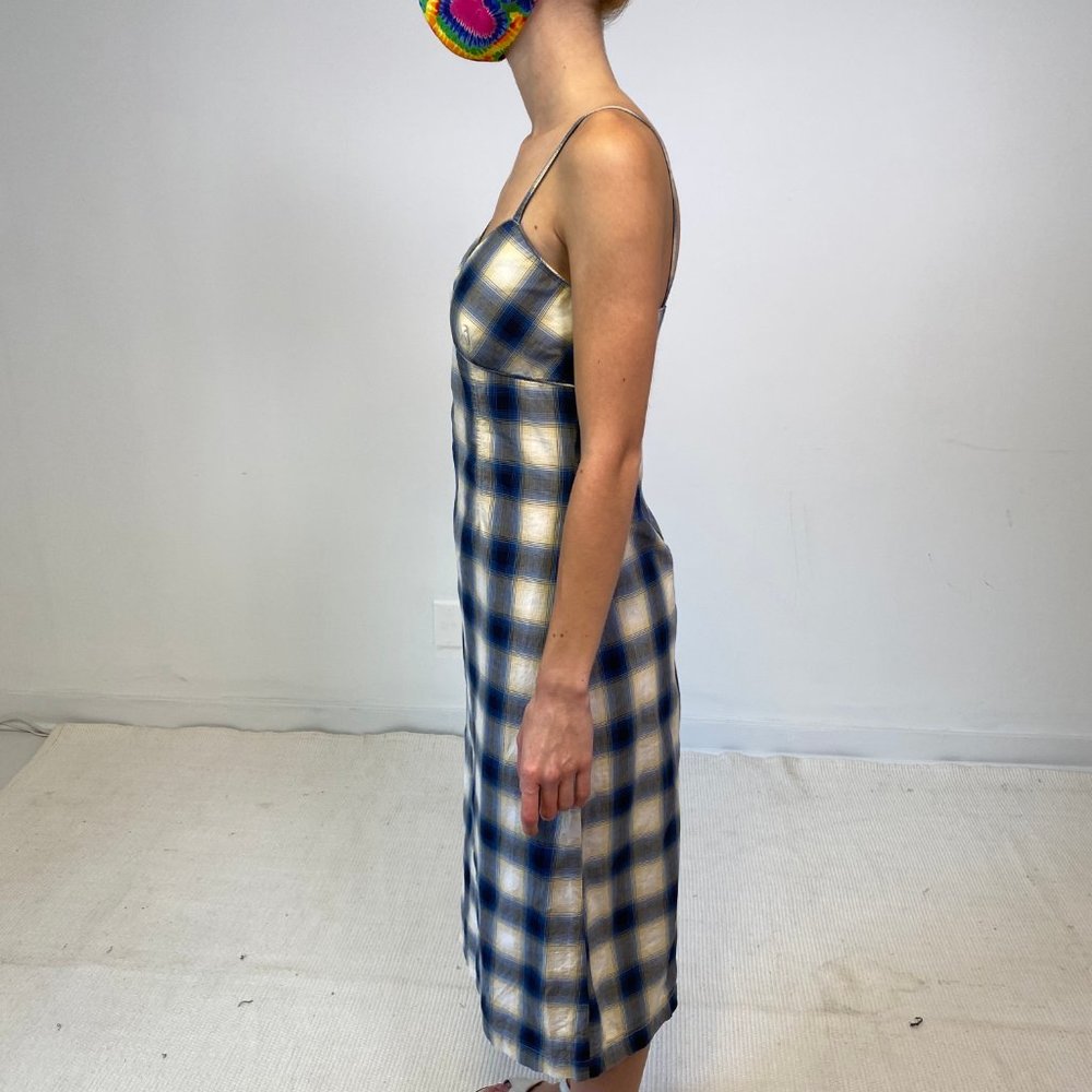 Vintage 90s Anthropologie S Plaid Slip Dress - Picture 8 of 13